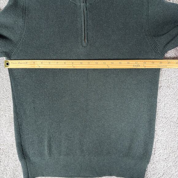 Marine Layer Sweater Mens L Green 1/4 Zip Pullover Re Spun Organic Cotton - Picture 8 of 11
